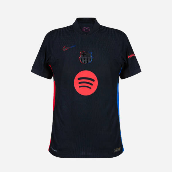 Maillot extérieur FC Barcelone 2025 – Design innovant avec couleurs alternatives et logo Nike.