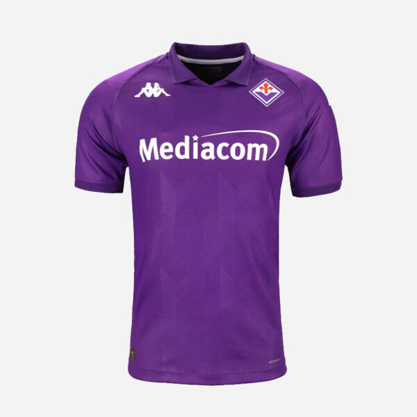 Maillot domicile Fiorentina 2025 – Design violet emblématique avec logo Kappa.