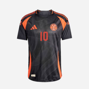 Maillot extérieur Colombie 2024, avec des couleurs jaunes et bleues, inspiré par James Rodríguez.