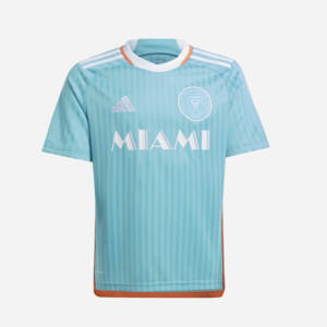 Maillot third Inter Miami 2024, design moderne avec des couleurs sobres et une touche de bleu ciel.