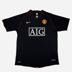 Maillot extérieur Manchester United 2008, couleur noire.