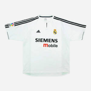 Maillot domicile Real Madrid 2003-2004, blanc classique.