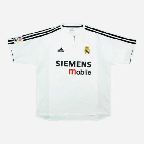 Maillot domicile Real Madrid 2003-2004, blanc classique.
