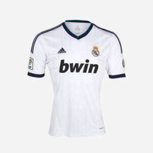 Maillot domicile Real Madrid 2012 à manches longues, design blanc classique avec blue