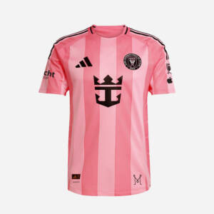 Maillot domicile Inter Miami 2025 rose, porté par Messi.