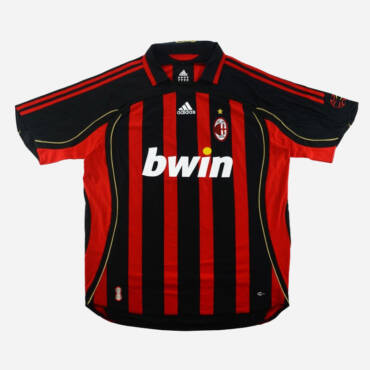 Maillot domicile AC Milan 2007 porté par Paolo Maldini et Kaká