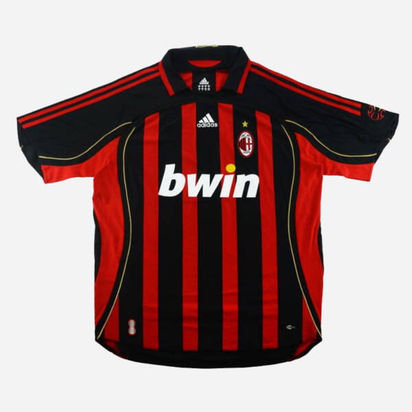 Maillot domicile AC Milan 2007 porté par Paolo Maldini et Kaká