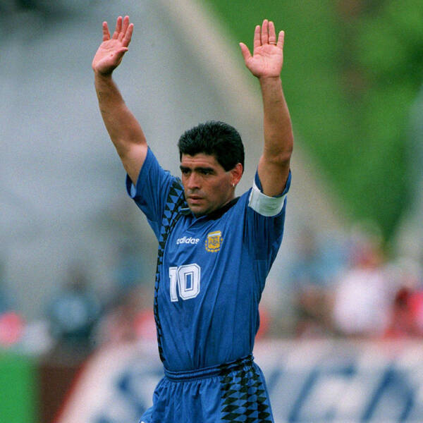 Maillot extérieur Argentine 1994 porté par Diego Maradona