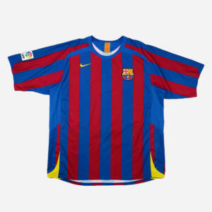 Maillot domicile FC Barcelone 2005 porté par Ronaldinho
