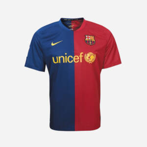 Maillot domicile FC Barcelone 2009 porté par Lionel Messi