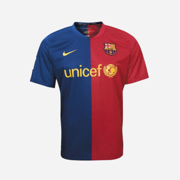 Maillot domicile FC Barcelone 2009 porté par Lionel Messi