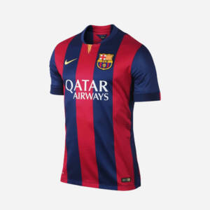 Maillot domicile FC Barcelone 2015 porté par Lionel Messi