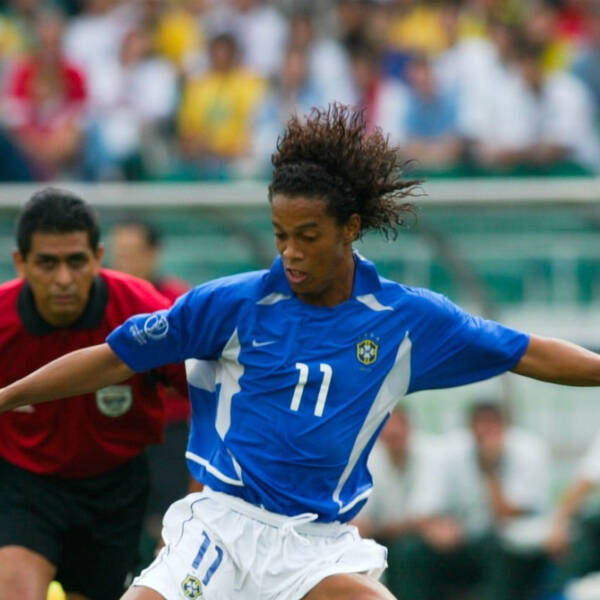 Maillot extérieur Brésil 2002 porté par Ronaldinho