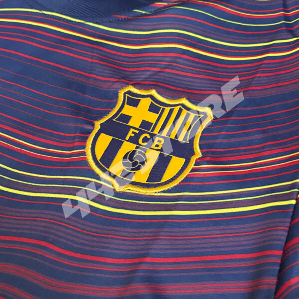 Maillot pré-match FC Barcelone 2026 bleu à motifs colorés