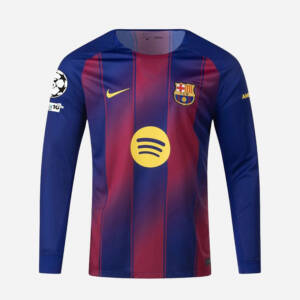 Maillot domicile FC Barcelone 2026 manches longues bleu et grenat