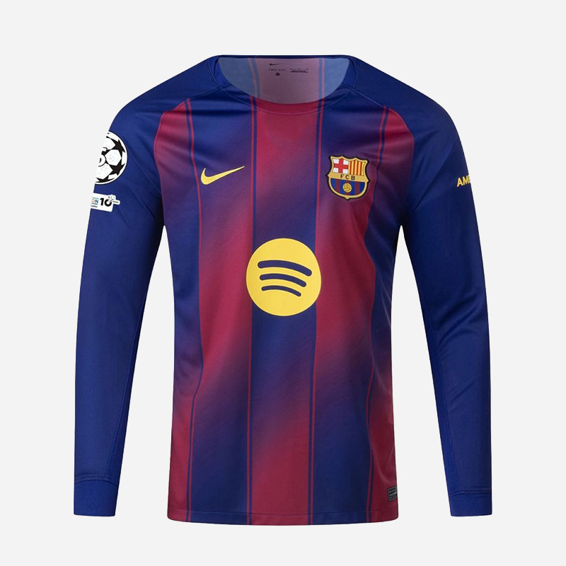 Maillot domicile FC Barcelone 2026 manches longues bleu et grenat