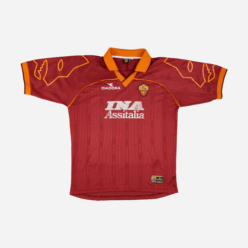 1999 Totti 🟡🔴 Maillot domicile AS Roma 1999 floqué Francesco Totti