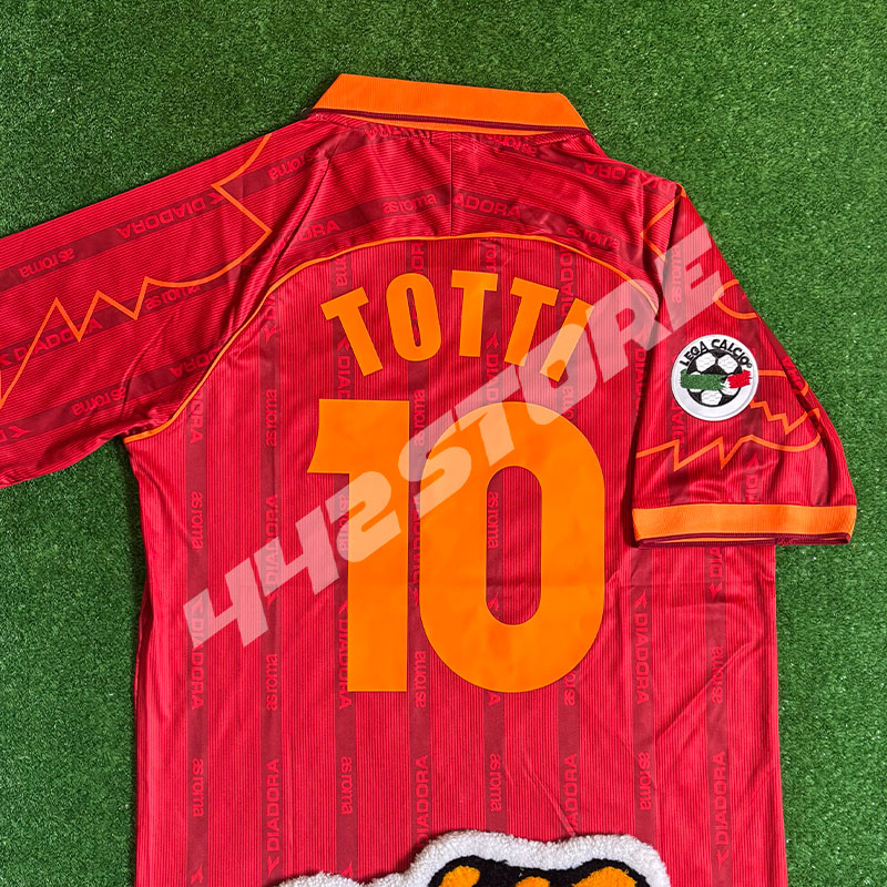 1999 Totti 🟡🔴 Maillot domicile AS Roma 1999 floqué Francesco Totti